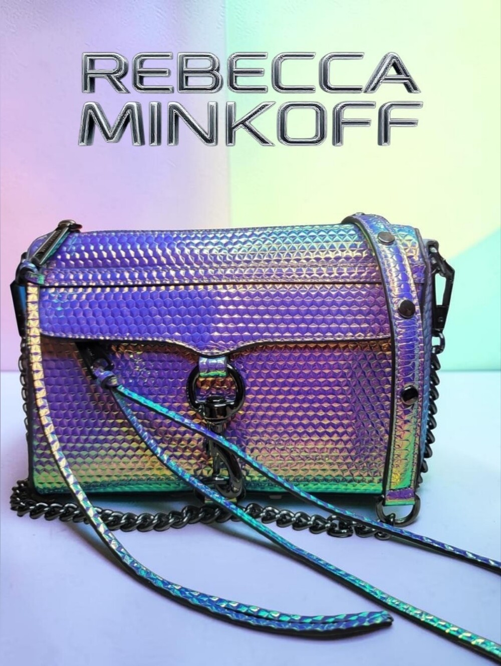 Rebecca Minkoff Mini Iridescent Holographic Crossbody Bag